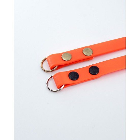 Orange Vegan Leather Camera Strap - Lug Mount