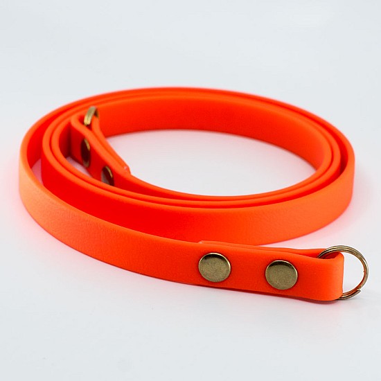 Orange Vegan Leather Camera Strap - Lug Mount