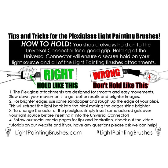 Plexiglass Rectangle - Light Painting Brushes