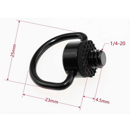 Black Camera Harness D-Ring Tripod Screw (Sample Stock)